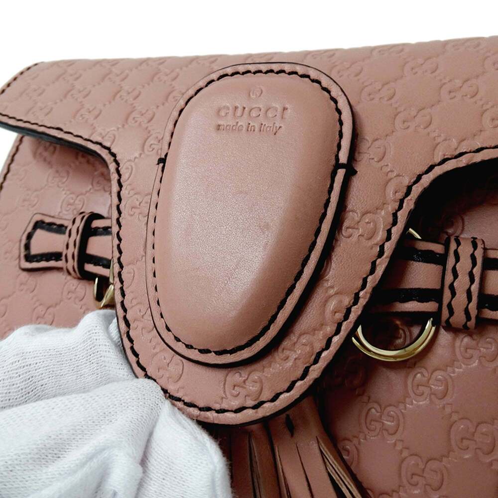 GUCCI Pink Leather Horsebit Shoulder Bag - Picture 11 of 14